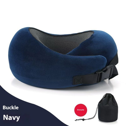 U-Shape Memory Foam Travel Neck Pillow – Adjustable Support for Airplane, Car & Office