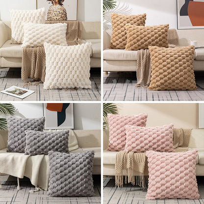 Woven Fleece Solid Color Waist Rest Pillow Cover – Soft Lumbar Support Cushion Case