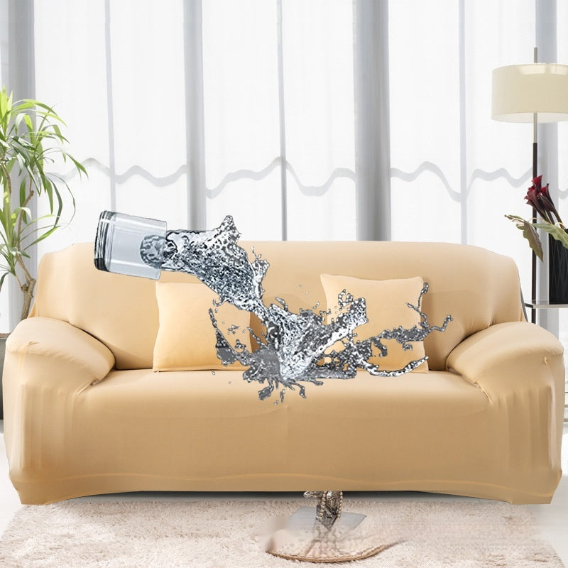 Solid Color Elastic Waterproof Sofa Cover – All-Inclusive Milk Silk Stretch Slipcover