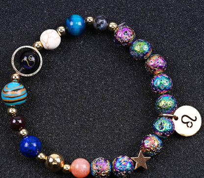 Zodiac Constellation Volcanic Rock Bracelet – Natural Stone Beads for All 12 Signs
