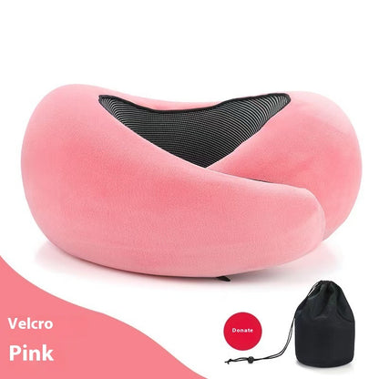 U-Shape Memory Foam Travel Neck Pillow – Adjustable Support for Airplane, Car & Office