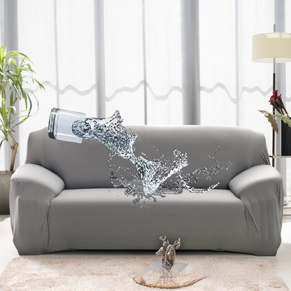 Solid Color Elastic Waterproof Sofa Cover – All-Inclusive Milk Silk Stretch Slipcover