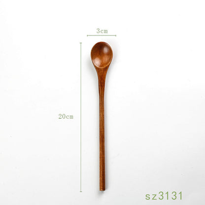 Solid Wood Japanese Honey Spoon – Natural Wooden Kitchen Spoon