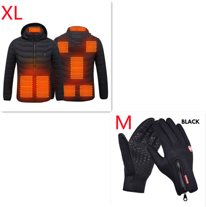 USB Electric Heated Jacket – Thermal Winter Coat with Removable Hood