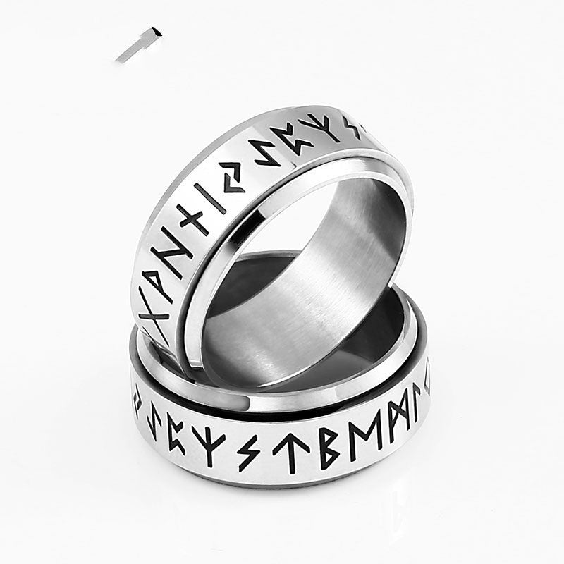 Korean Fashion Titanium Steel Rotatable Ring – Anxiety Relief Jewelry