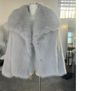 Women's Winter Plush Coat – Warm Fluffy Lapel Jacket