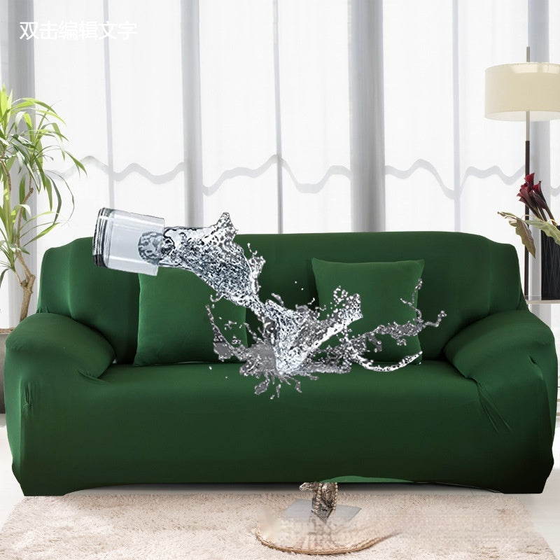 Solid Color Elastic Waterproof Sofa Cover – All-Inclusive Milk Silk Stretch Slipcover
