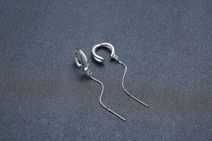 Geometric Tassel Ear Clip – Light Luxury Copper Earrings for Women