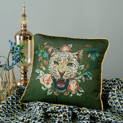 Retro Tassel Sofa Cushion Pillow 45x45cm – European Style Nature Print Backrest Pillow with Thick Rope or Tassel | 9 Designs