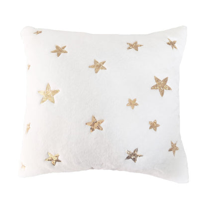 Christmas Plush Snowflake Sequin Pillow Cover – Festive Rabbit Hair Cushion Case for Holiday Decor