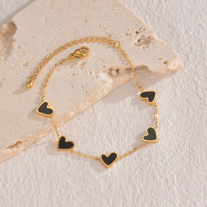 Stainless Steel Dripping Heart Bracelet – Valentine's Day Jewelry Gift