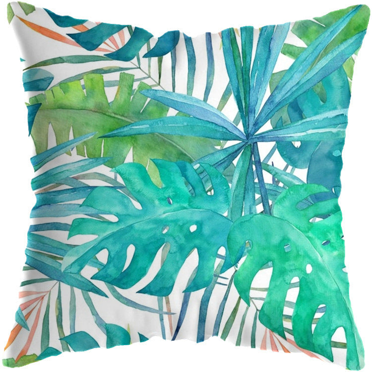 Tropical Plant Cushion Cover – Botanical Print Throw Pillow Case for Living Room Sofa