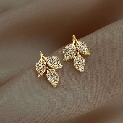 Leaf Copper Earrings – Elegant High-End Gold & Silver Jewelry for Women