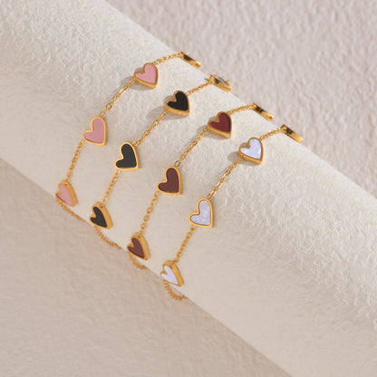 Stainless Steel Dripping Heart Bracelet – Valentine's Day Jewelry Gift