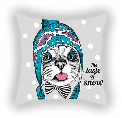 Blue Series Pet Dog Print Pillow Cover – Sofa, Balcony & Car Cushion Case for Dog Lovers