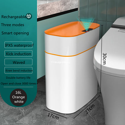 Smart Sensor Trash Can with Lid – Auto Open, UV Sterilization & Odor Control