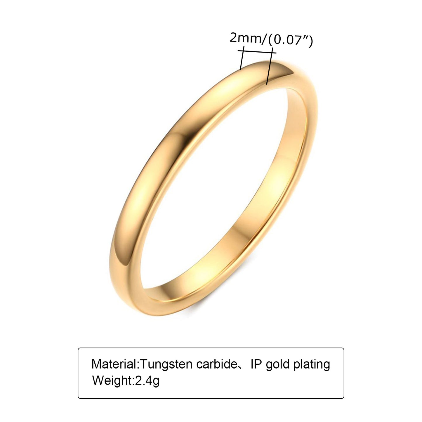 Glossy Tungsten Steel Couple Rings – Plain Band for Men & Women
