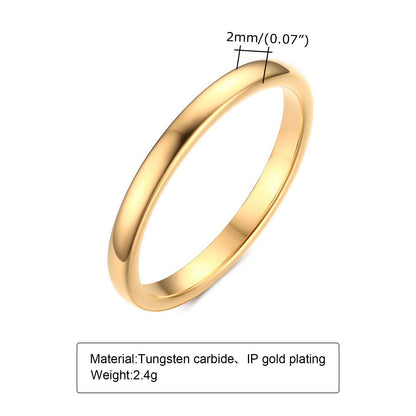 Glossy Tungsten Steel Couple Rings – Plain Band for Men & Women