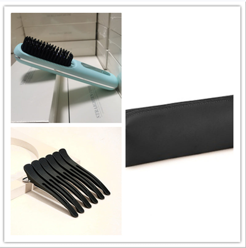 2-in-1 Wireless Hair Straightener Brush | Cordless Hot Comb with LCD & USB Charging